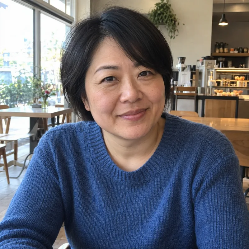 Profil fictif · photo générée par IA: Mei, 46