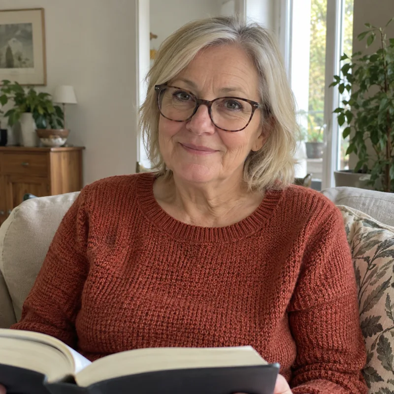 Profil fictif · photo générée par IA: Sylvie, 61